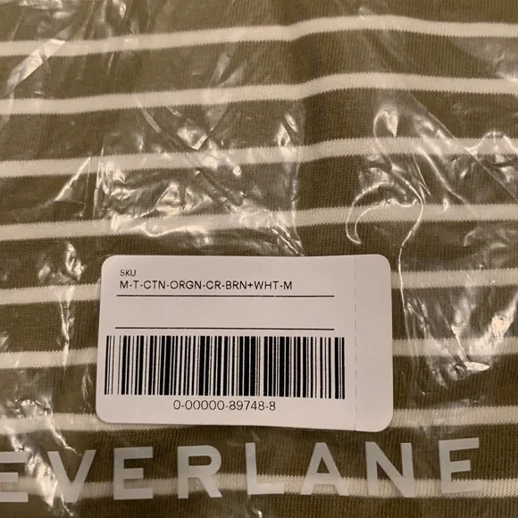 Everlane The Organic Cotton Crew | Uniform Olive Stripe M - Picture 8 of 8